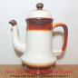 Preview: Alte Vintage Kaffeekanne aus Steingut in creme mit braunem Farbverlauf glänzend glasiert aus den 50er  60er Jahren (Staffel Stoneware Germany)