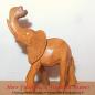 Preview: Alte afrikanische Vintage Midcentury Figur Elefant mit erhobenem Rüssel aus hellem Holz geschnitzt (23,5cm hoch)