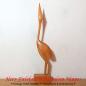 Preview: Alte große Vintage Midcentury Figur Kranich aus hellem Holz geschnitzt aus den 50er  60er Jahren der DDR