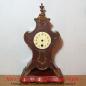 Preview: Antike Uhr  Tischuhr aus Holt mit vielen Verzierungen aus Messing und Emaille Ziffernblatt zum Aufarbeiten (für Bastler)