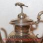 Preview: Antike versilberte Kaffeekanne mit Papagei