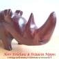 Preview: Vintage Nashorn aus Teakholz (17cm lang)