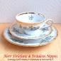 Preview: Sammeltasse bzw. Sammelgedeck Collection Carat Decor mit grauen Rosen, gesprenkeltem Golddekor und Goldrand