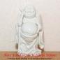 Preview: Schlichte komplett weiße Figur aus Porzellan / Porzellanfigur Stehender und lachender Buddha (Made in Japan)