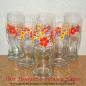 Preview: Vintage Gläser für Limoa, Saft und Wasser mit buntem Blumen Dekor in rot, blau, gelb und weiß aus den 80er Jahren