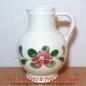 Preview: Vintage Lava Krug aus Keramik in in cremeweiß mit weinroten Blüten aus den 60er  70er Jahren (9076, Strehla, DDR)