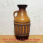 Mobile Preview: Vintage Lava Vase / Henkelvase aus Keramik in beige und braun aus den 50er / 60er Jahren der ehemaligen DDR (VEB Strehla)