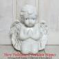 Preview: Weiße Porzellanfigur - betender Engel - mit goldenen Akzenten im Haar und an den Flügeln (Preuss. Porzellan)