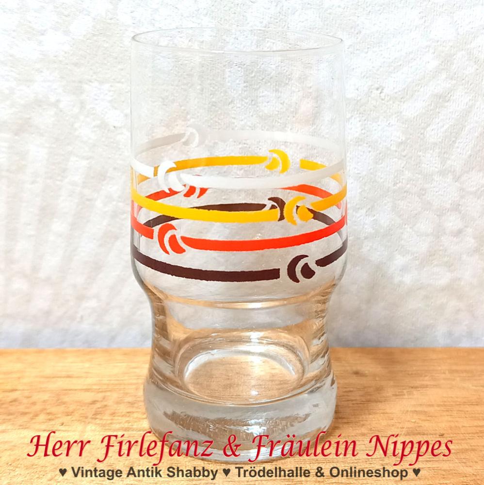 Preview: 6 Vintage DDR Likörgläser mit Retro Dekor