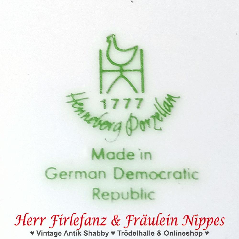 Preview: 6 Henneberg Frühstücksteller mit pinken & blauen Blumen