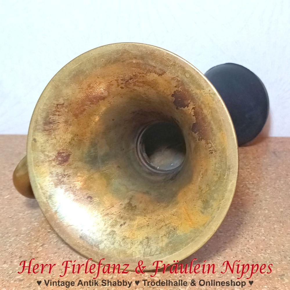 Preview: Alte Hupe aus Messing mit Ballhupe (30cm)