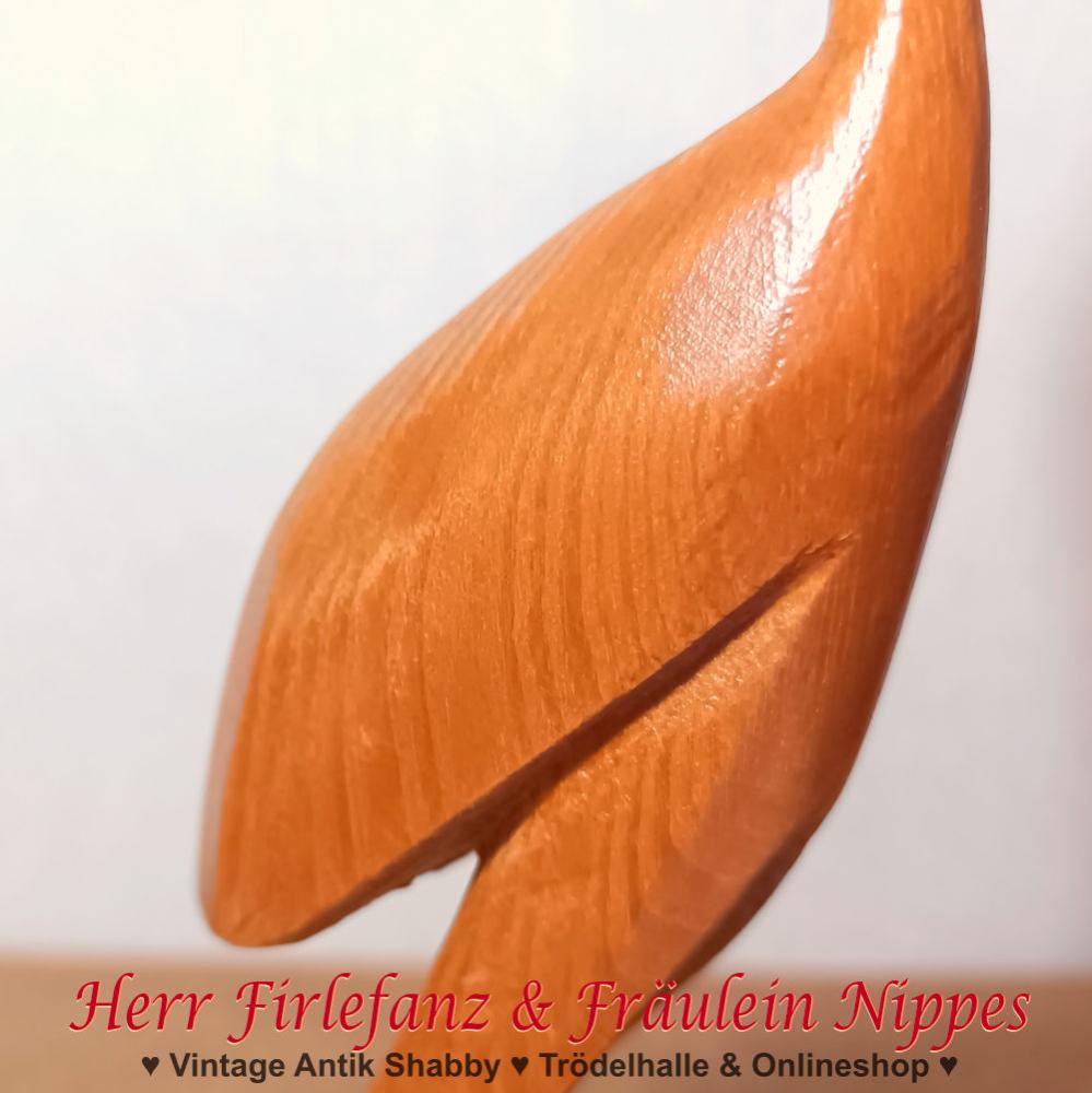 Preview: Vintage Kranich aus Holz (35cm)