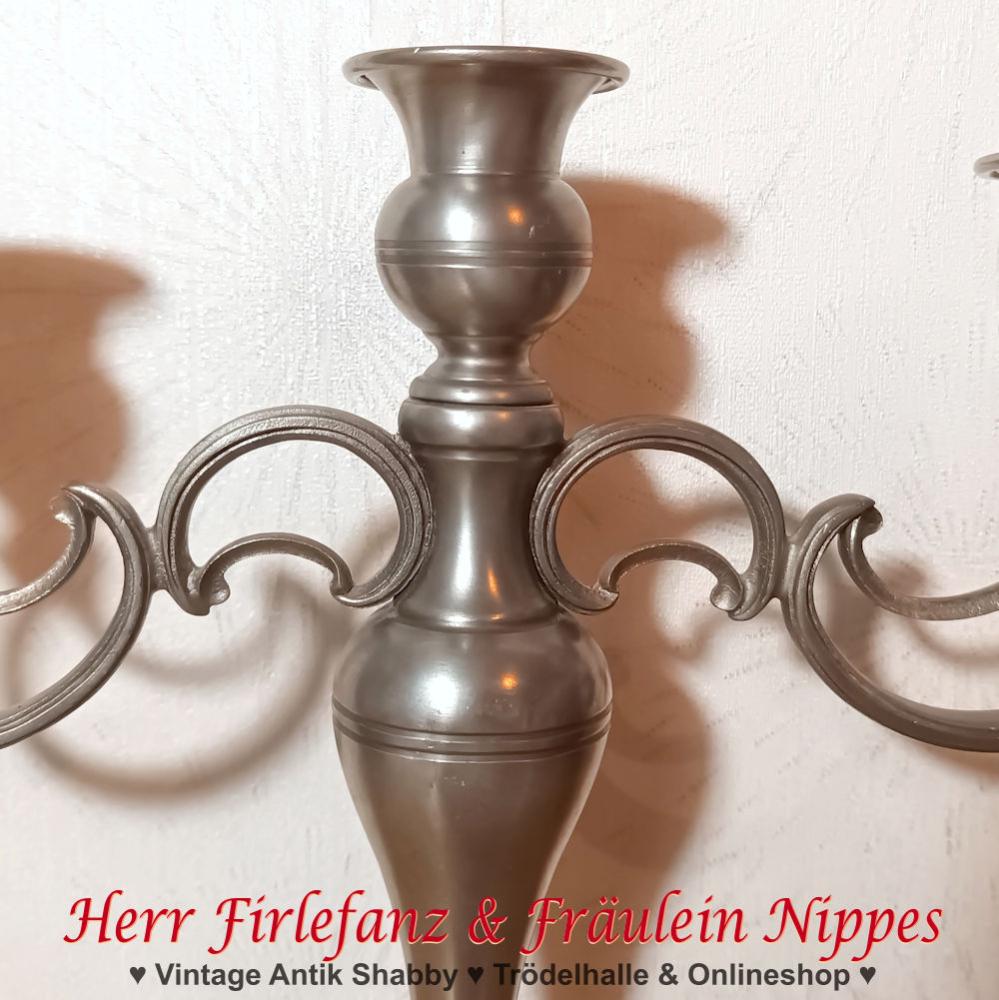 Preview: 3 flammiger Kandelaber aus Zinn (25cm)