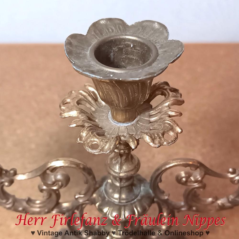 Preview: Antiker 3 flammiger Kandelaber (23,5cm)