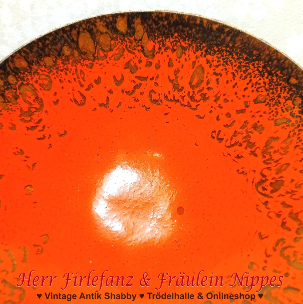 Vintage Emaille Schale in orange (11,5cm)