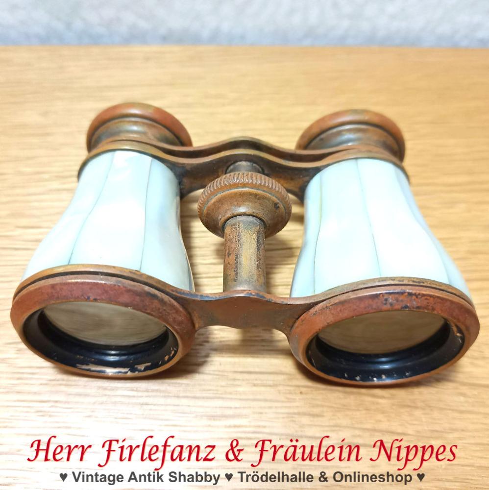 Preview: Antikes Opernglas in Kupfer & Perlmutt Optik