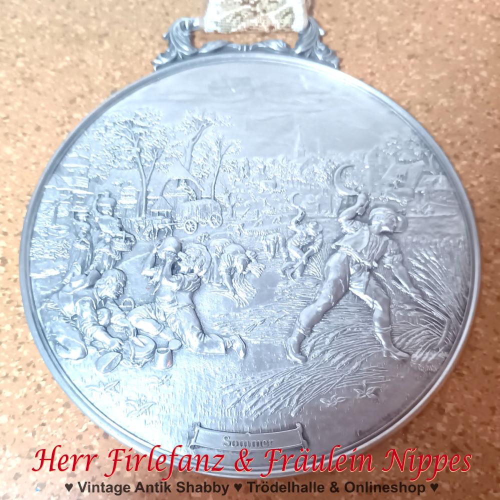 Jahreszeiten Wandteller aus Zinn (WMF)