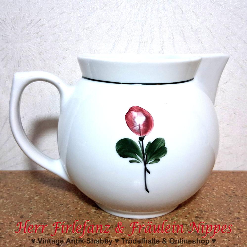 Preview: Keramik Kanne mit Blumen Dekor (1200ml)