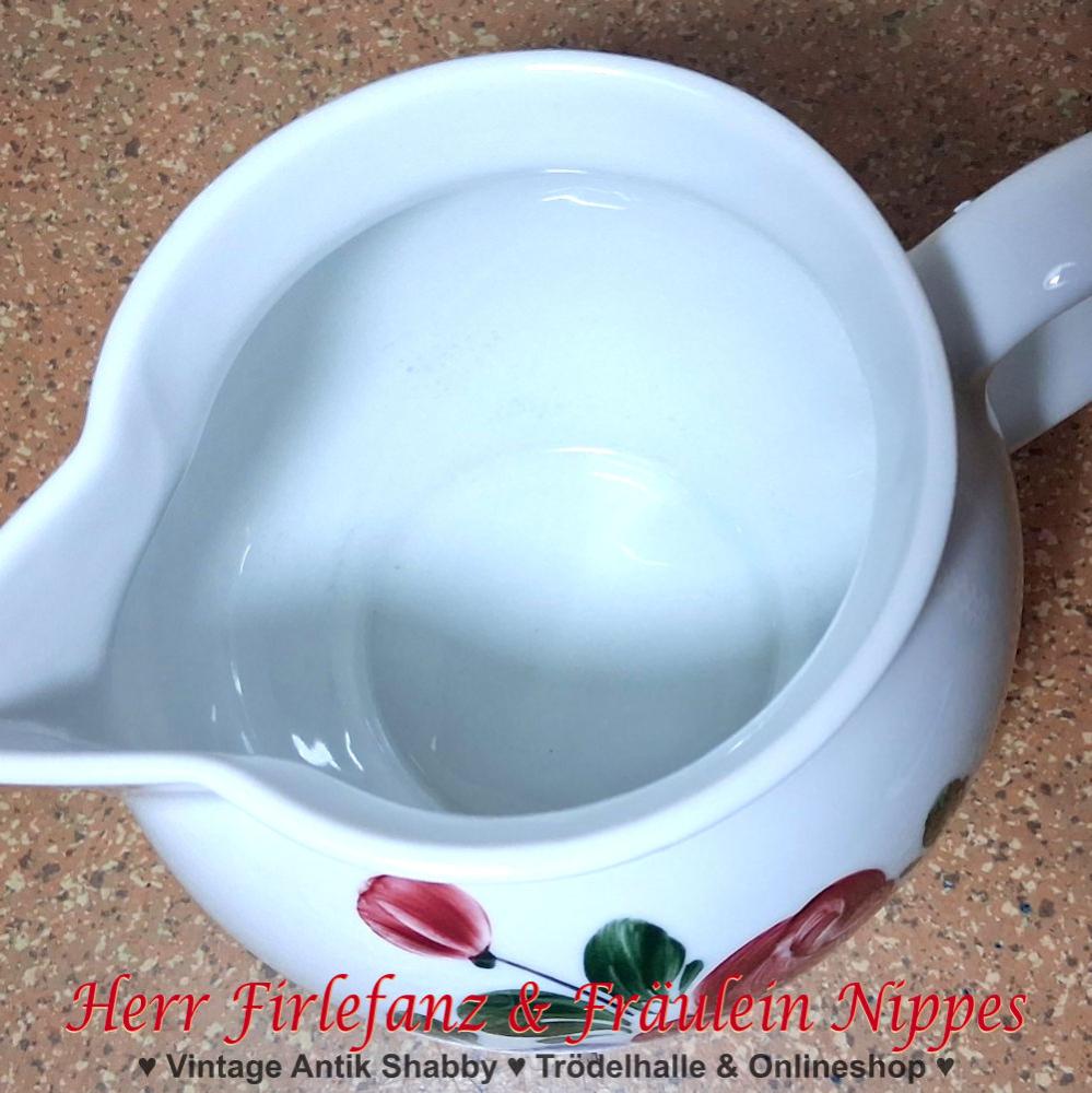 Preview: Keramik Kanne mit Blumen Dekor (1200ml)