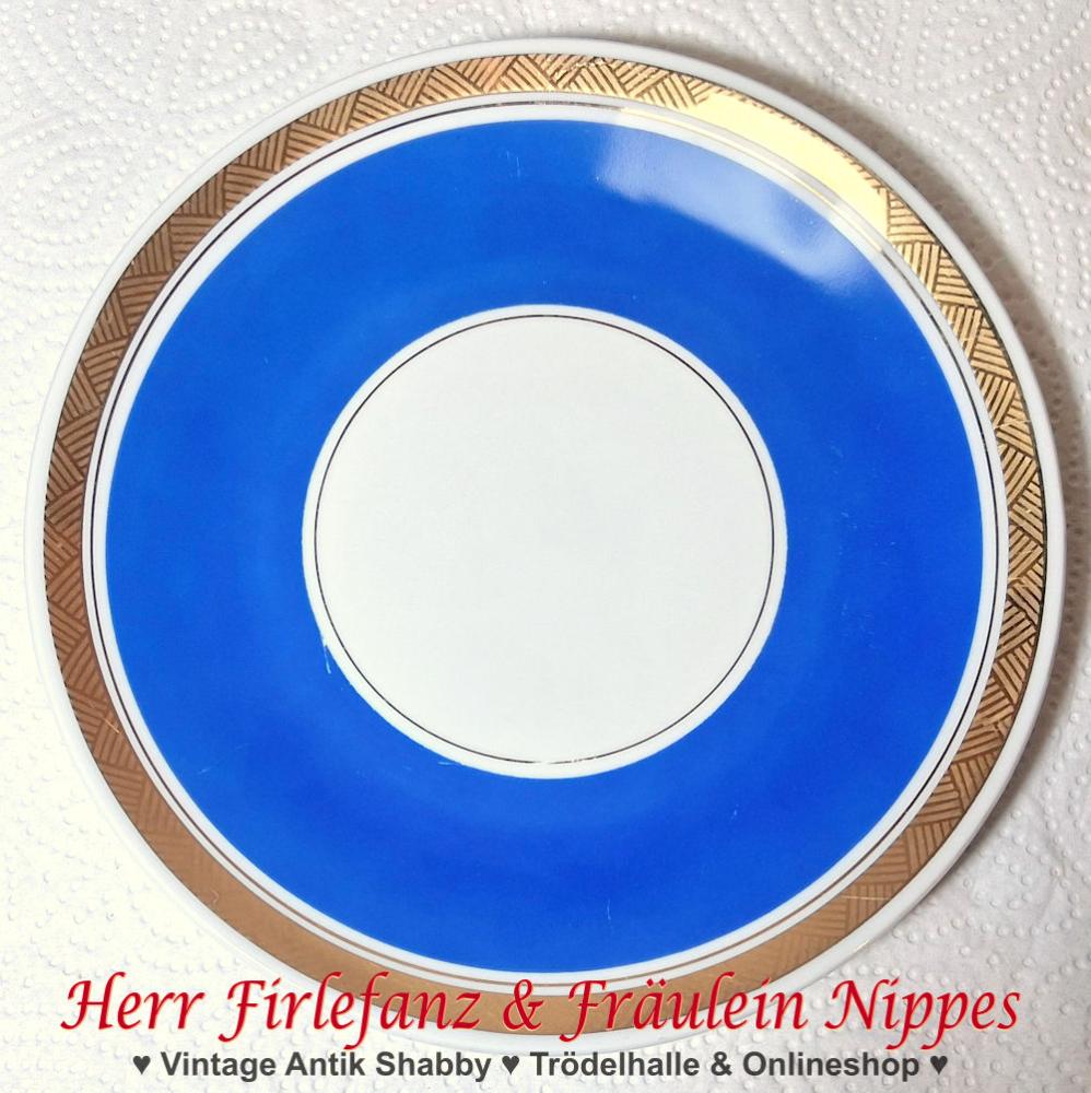 9 Vintage Frühstücksteller mit blauem Dekor