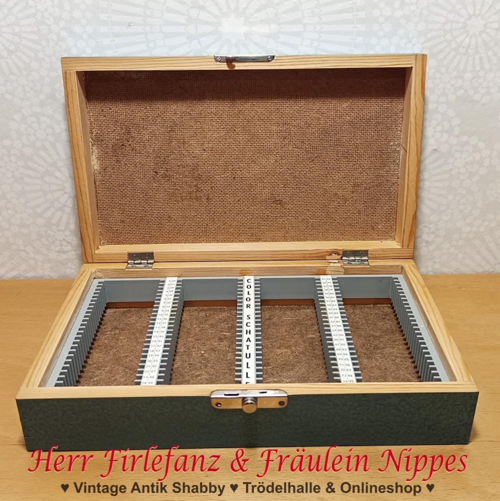 Vintage Dia Kisten aus Holz