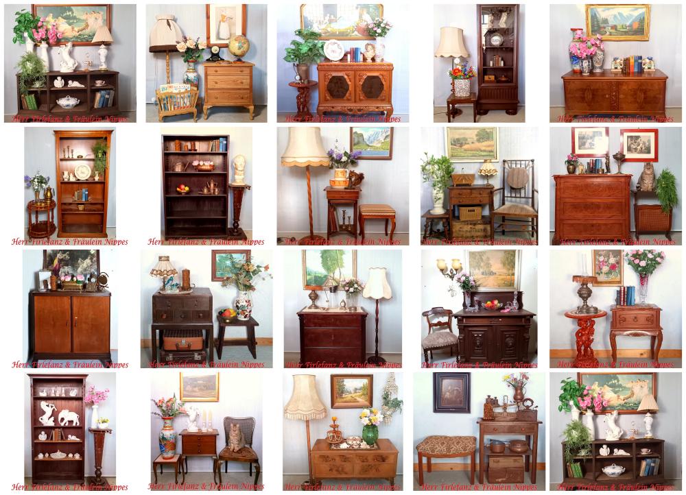 Alter antiker Schrank, Schränkchen, Kommode und Sideboard - Historismus, Gründerzeit, Jugendstil, 20er und 30er Jahre