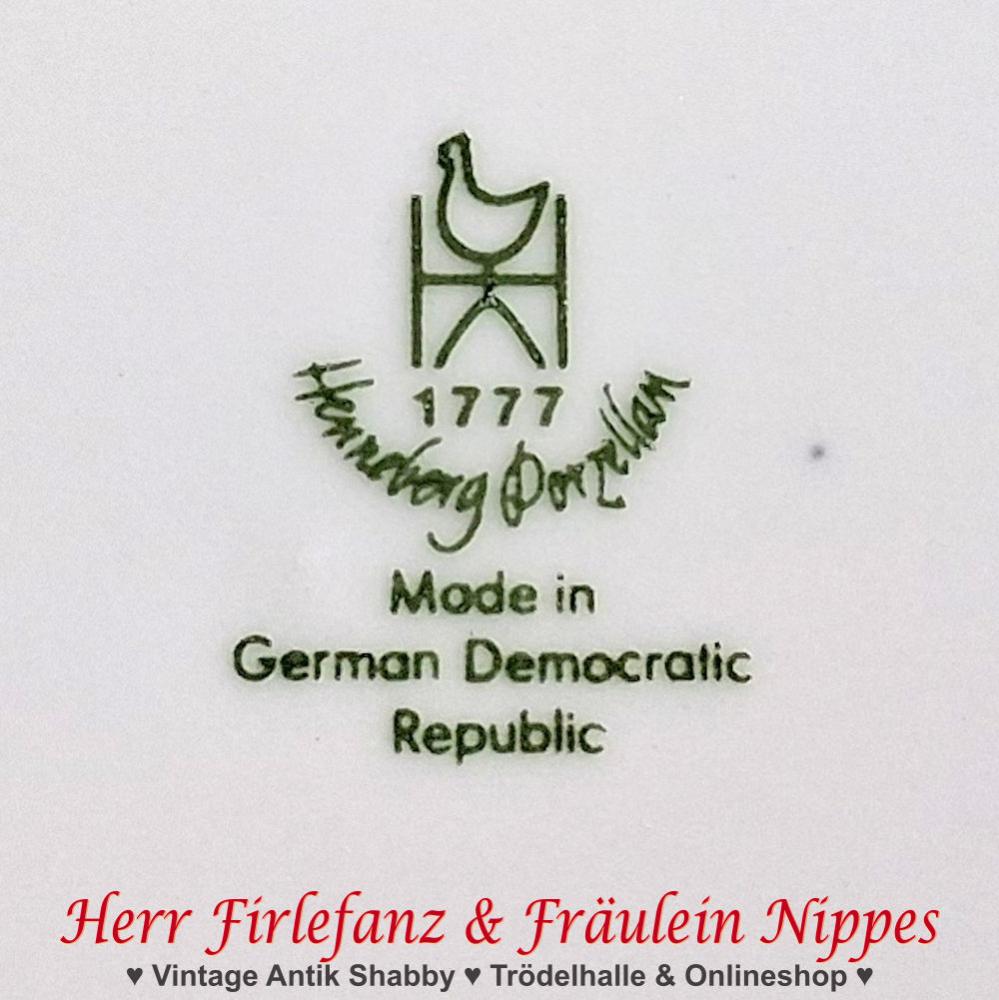 Preview: 6 Frühstücksteller mit Rosen & Golddekor (Henneberg)