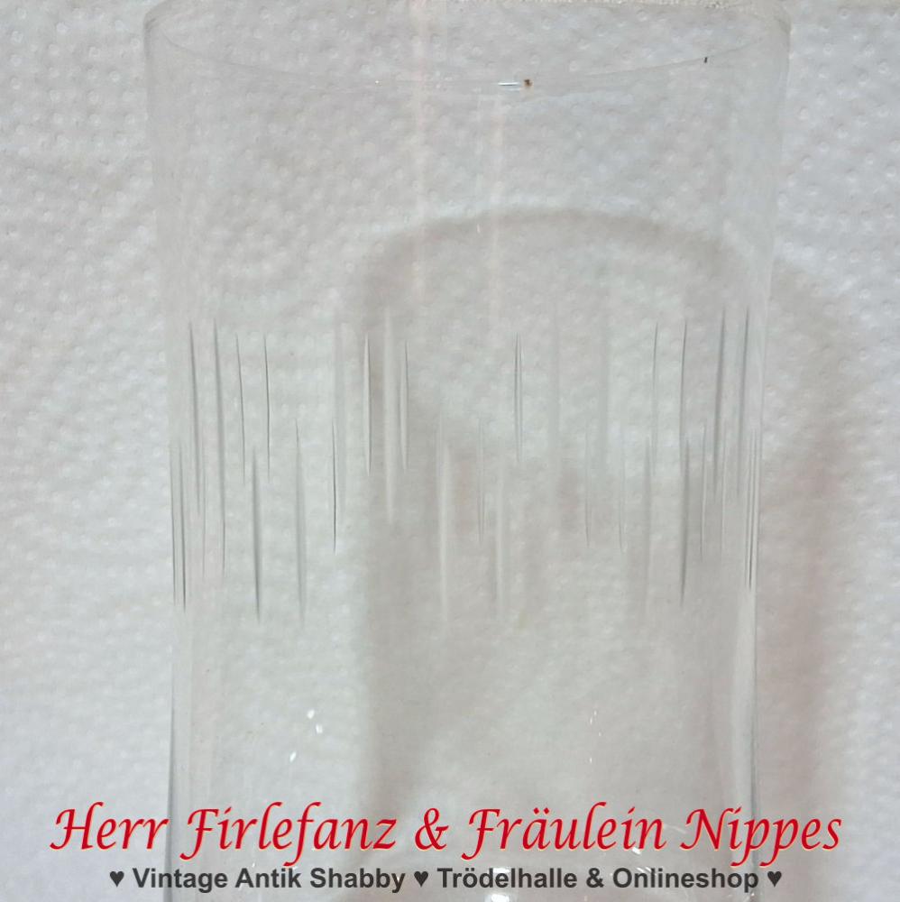 Preview: 6 Vintage Trinkgläser mit Linien Dekor