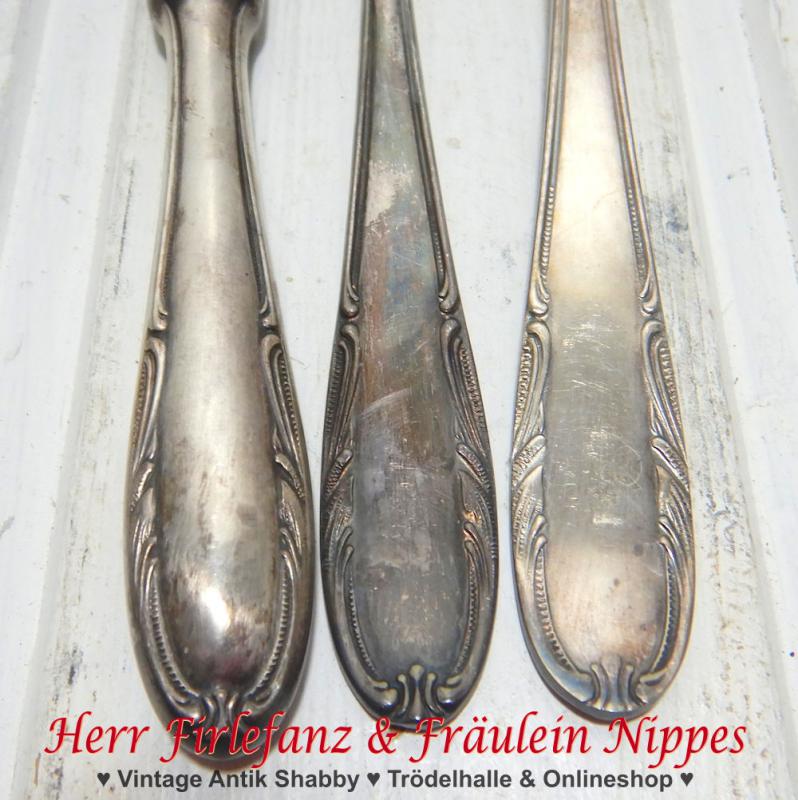 19 tlg. Besteck im Antik Stil (MKM, 90 Silber)