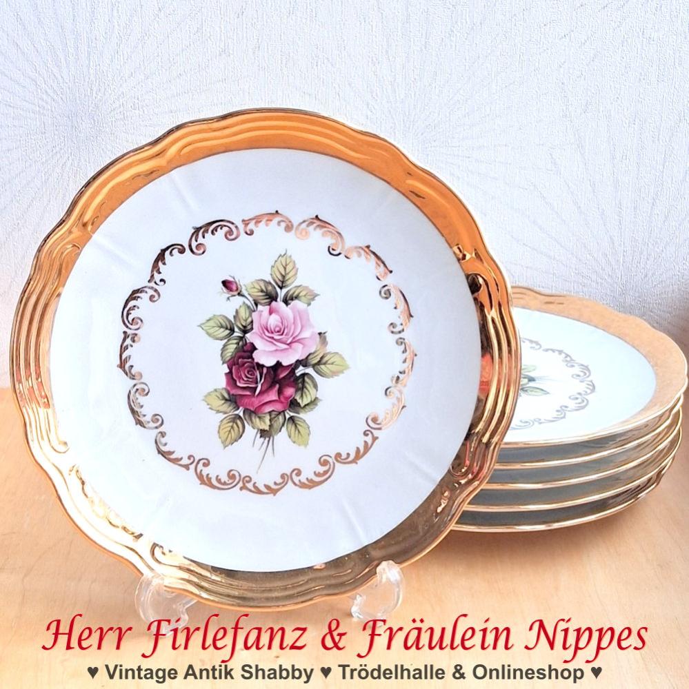 Kaffeeservice mit Golddekor und Rosen (HK Koch)