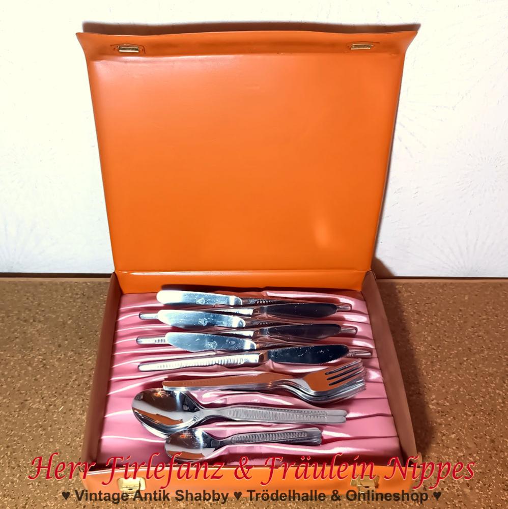 24tlg. DDR Besteck mit Querrillen