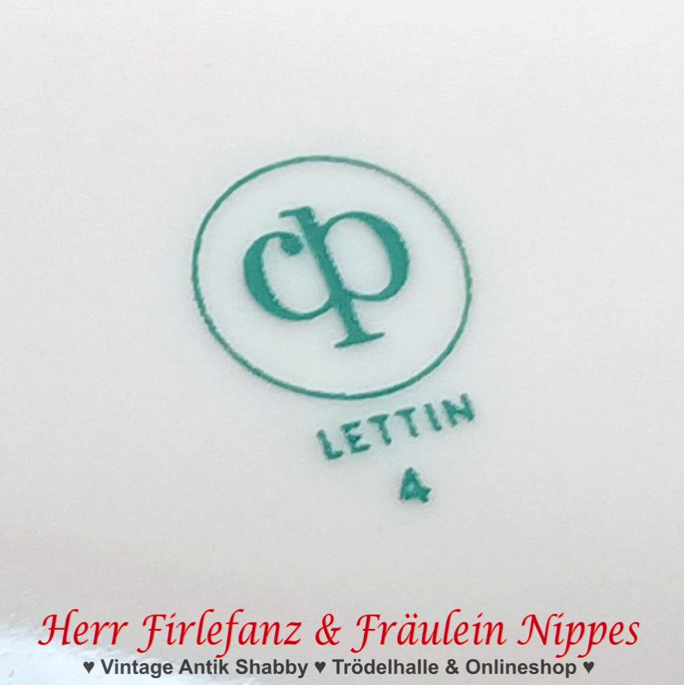 Vintage Frühstücksteller mit grünem Dekor (Lettin)