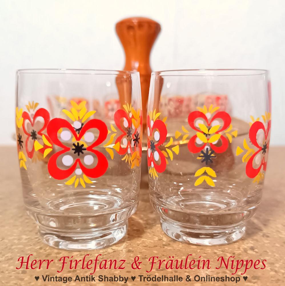 6 Vintage Schnapsgläser inkl. Halterung