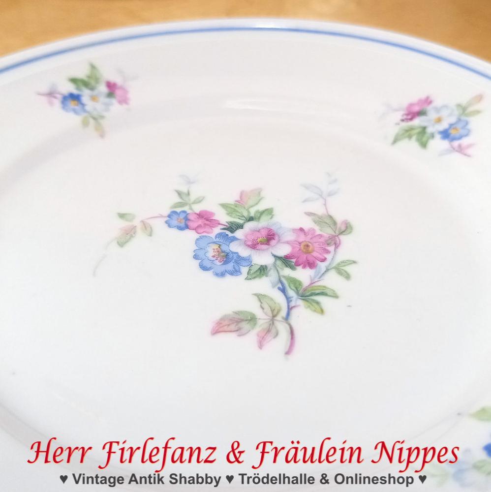 6 Frühstücksteller mit bunten Blumen (VEB Triptis)