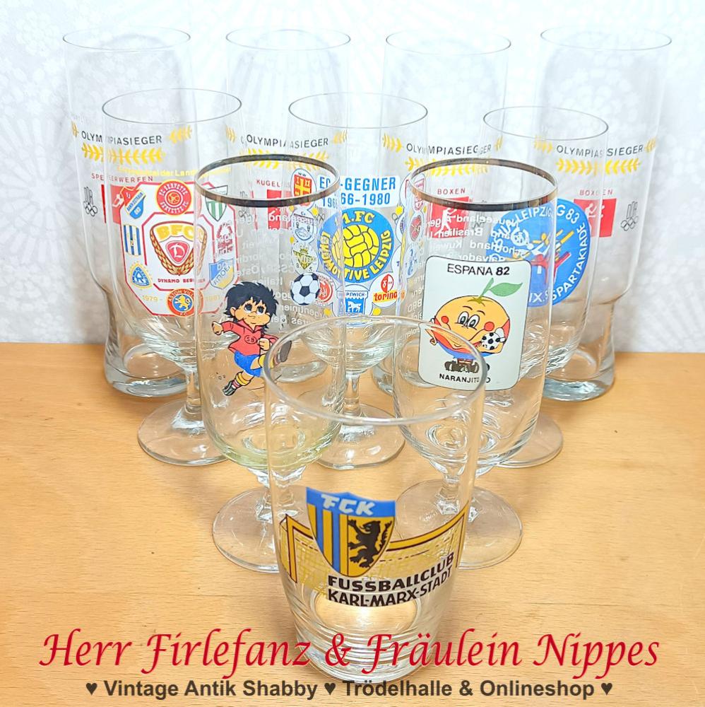 Alte Vintage Biergläser und Biertulpen mit verschiedenen Aufdrucken  - insbesondere VEB Brauereien und Ostdeutsche Biere - aus DDR Zeiten.