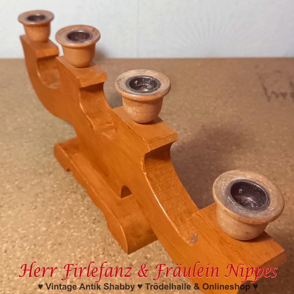 Vintage Kerzenständer aus Holz (39cm)