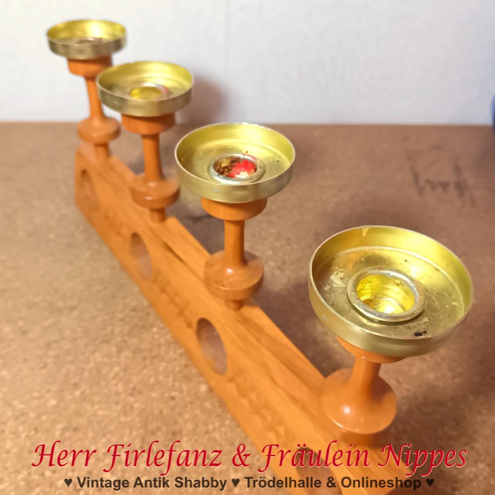 Vintage Kerzenständer aus Holz (36cm)