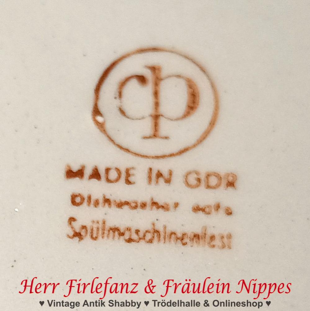 DDR Keramik Teller "Bohnen in Specksauce"