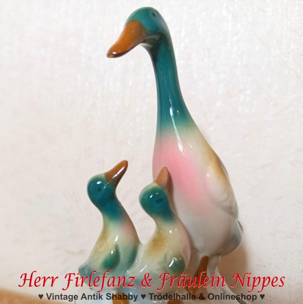 Stifthalter mit Enten aus Porzellan