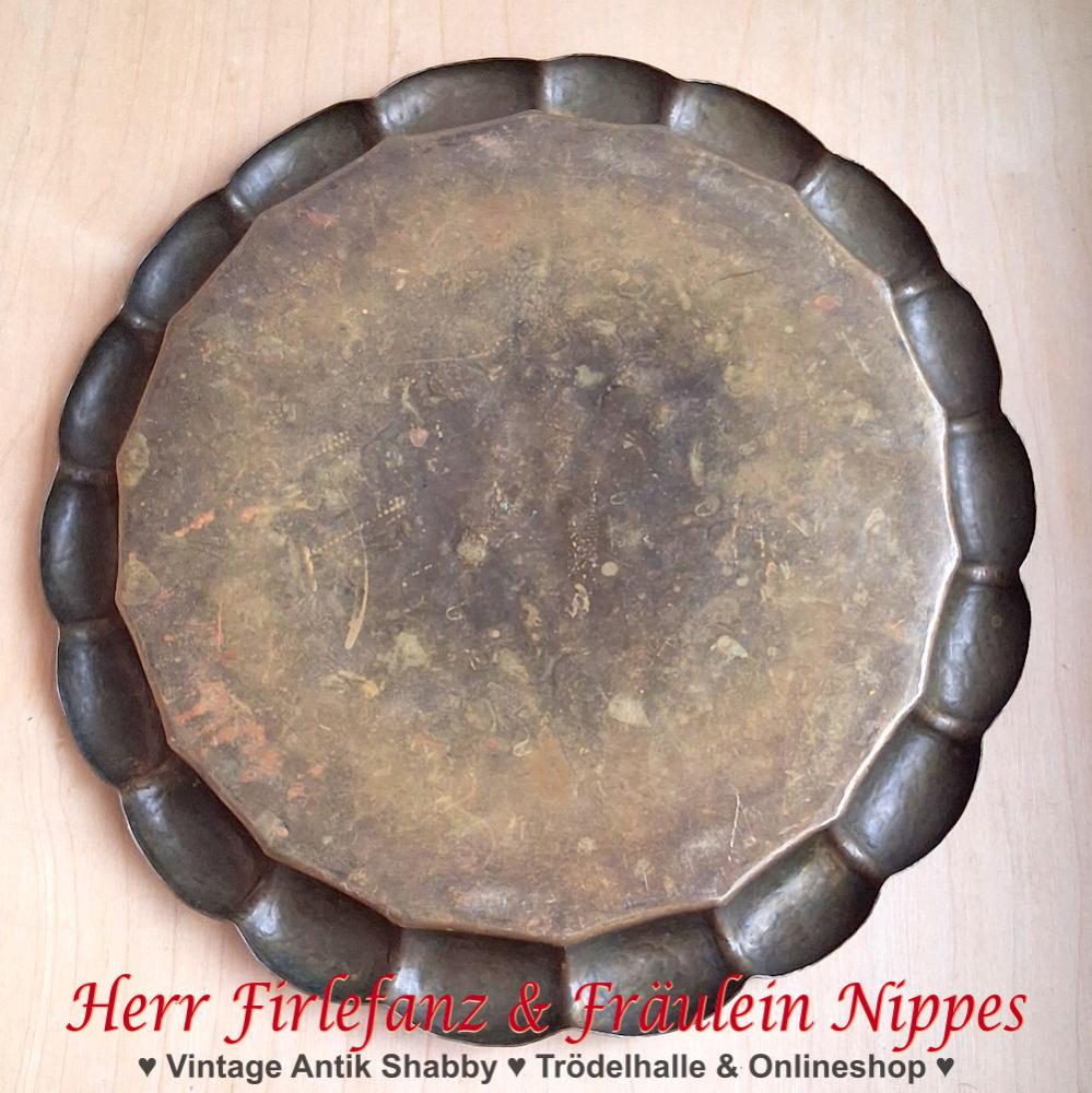 Antikes Messing Tablett (Ø 25cm)