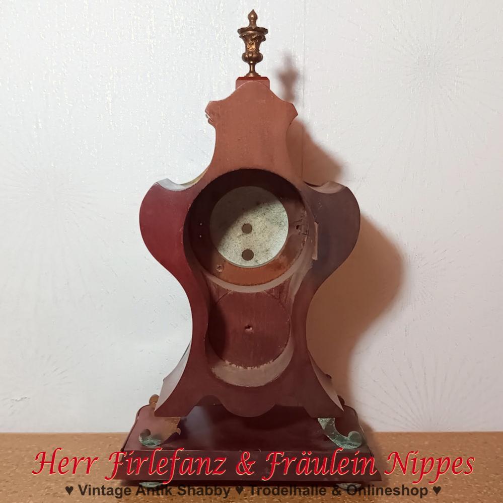 Antike Uhr mit Messing Verzierungen (für Bastler)