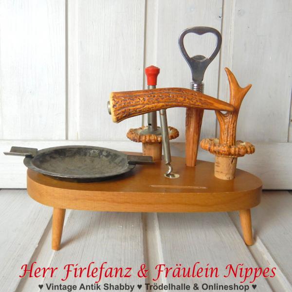 50er Jahre Vintage Bar Set Horn Holz