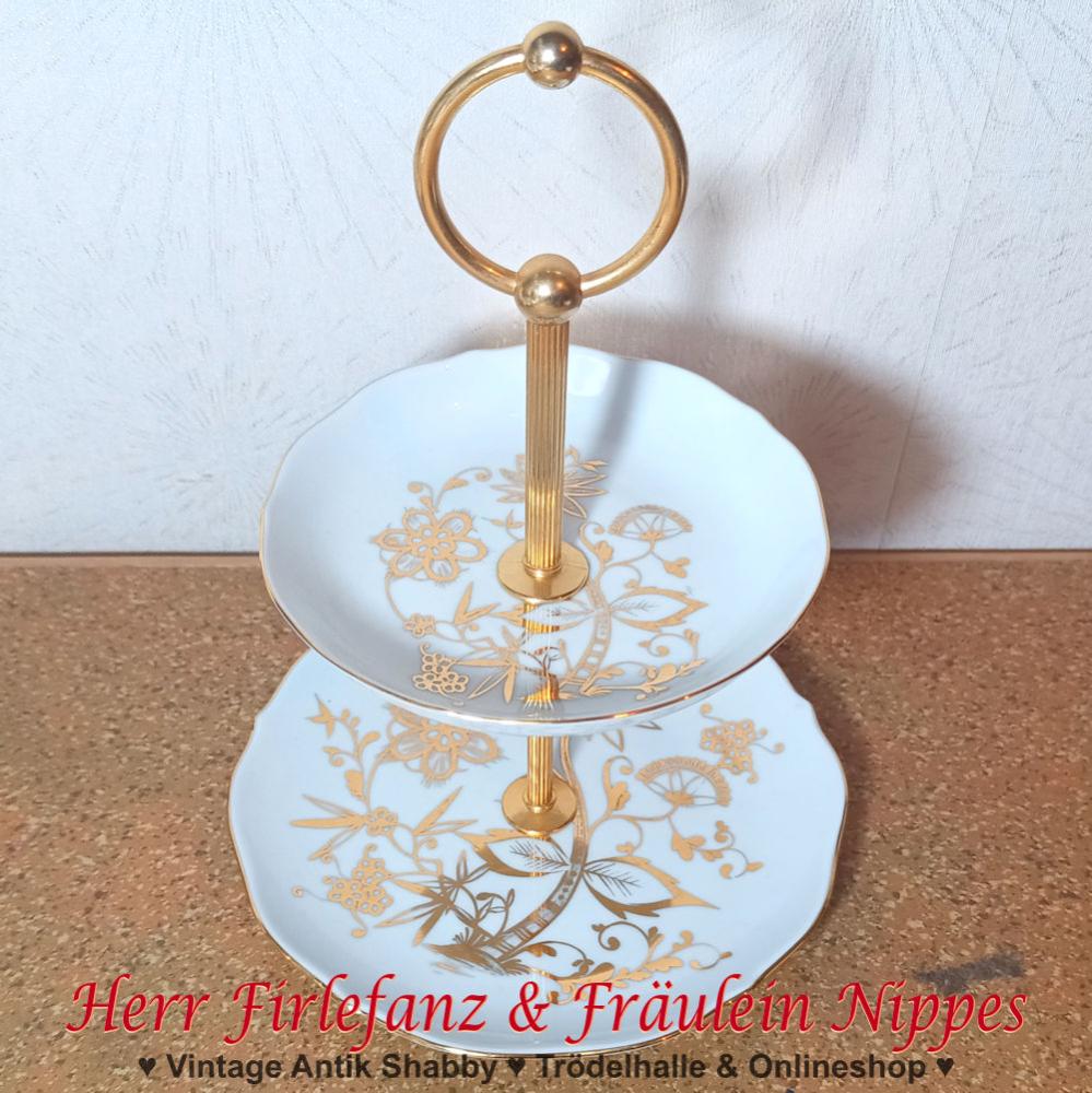 Porzellan Etagere mit Zwiebelmuster