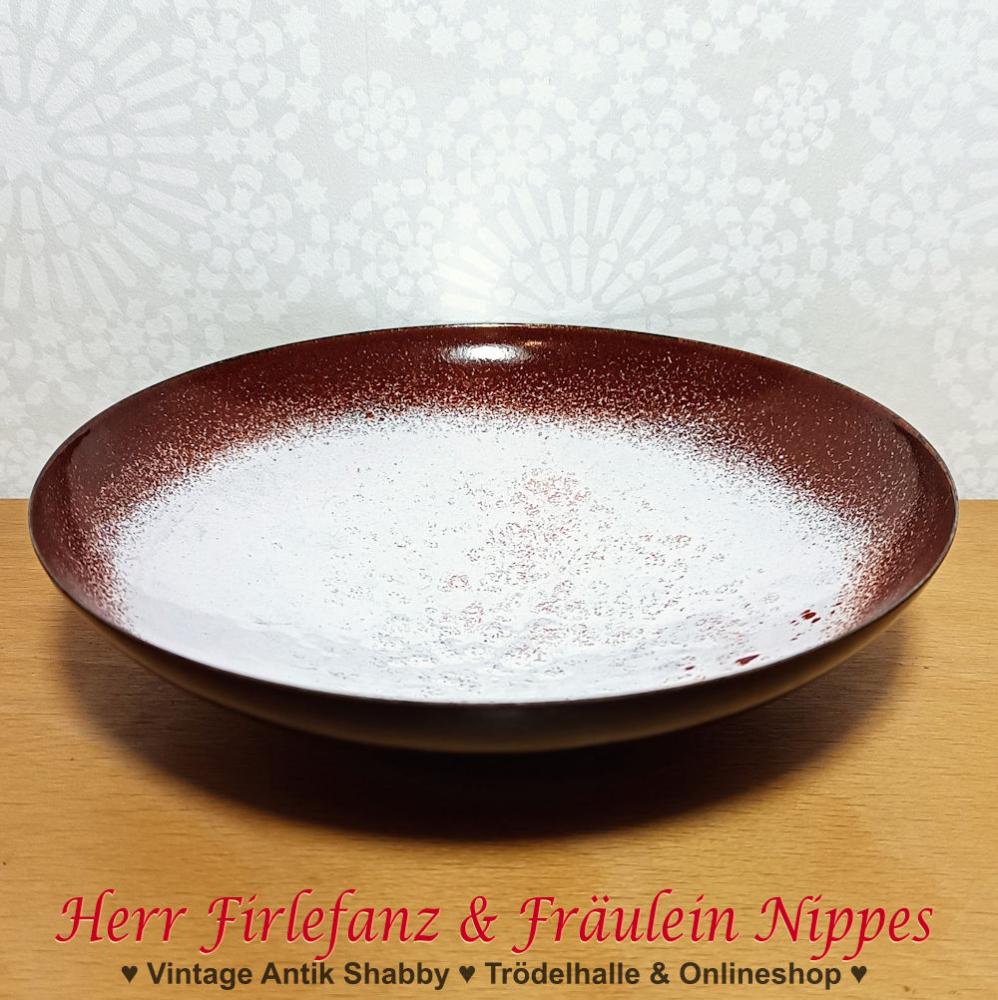 Vintage Emaille Schale in rosa (17,5cm)