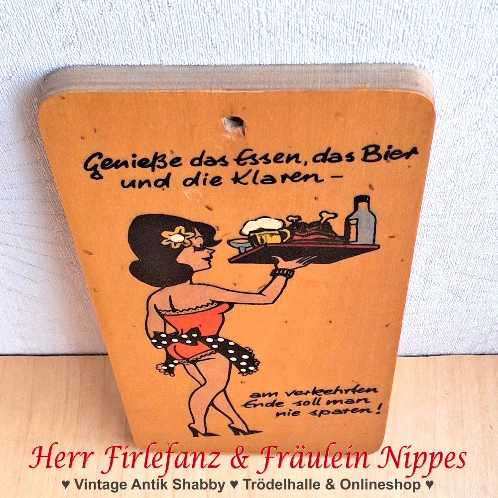 DDR Holzbild "Genieße das Essen ..." (22cm x 11cm)