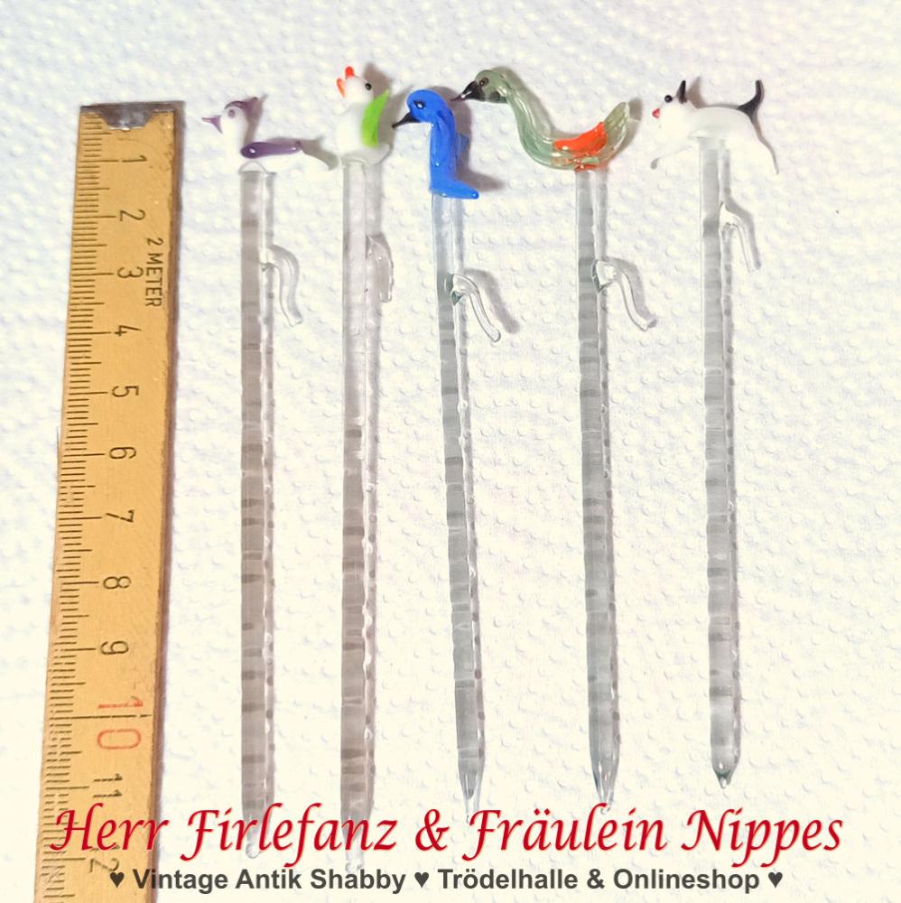 Vintage Bowle Pieker Set - Vögel & Katzen