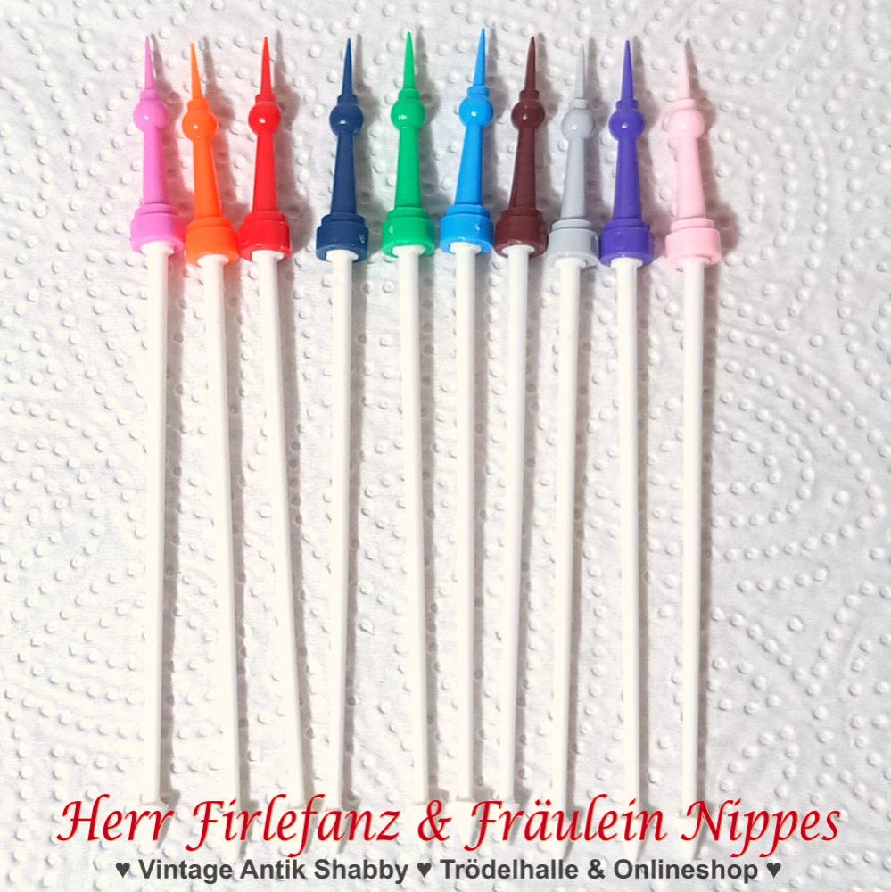 Vintage DDR Pieker für Bowle und Häppchen aus Plastik mit Berliner Fernsehturm am Stiel aus den 80er Jahren