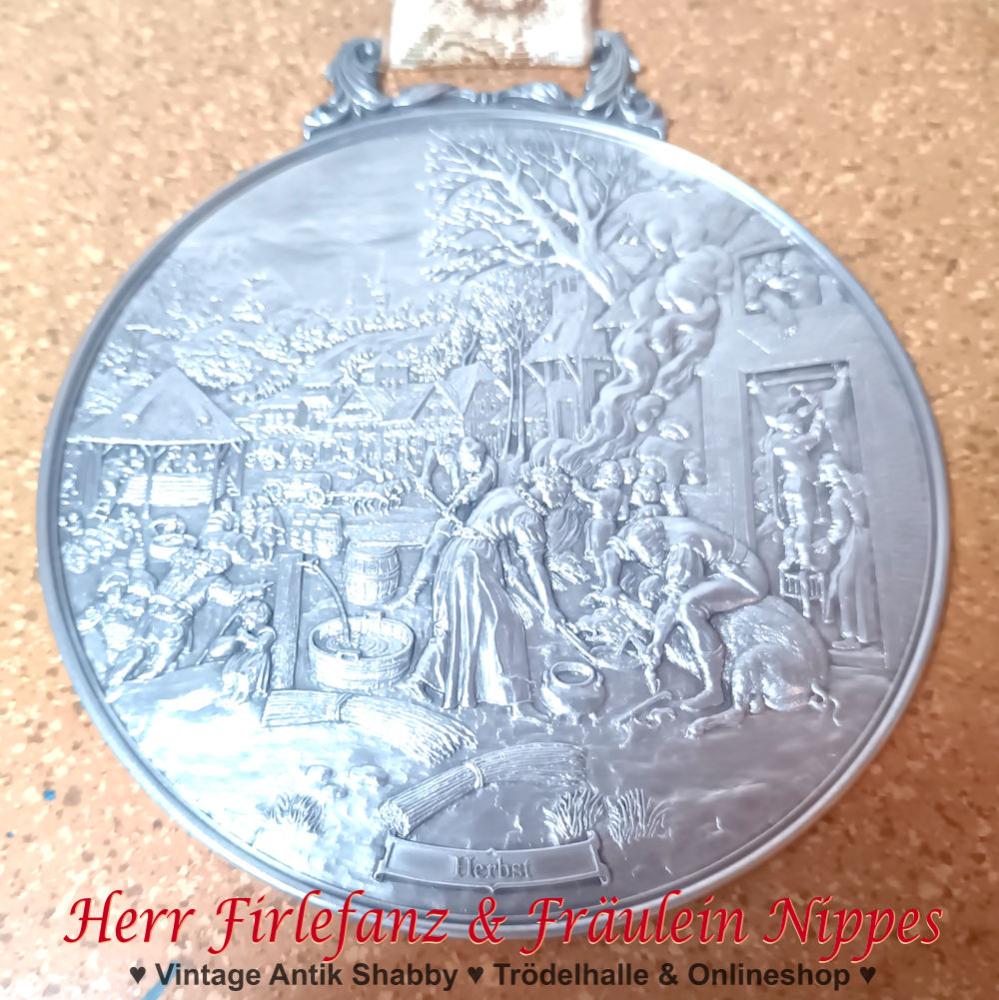 Jahreszeiten Wandteller aus Zinn (WMF)