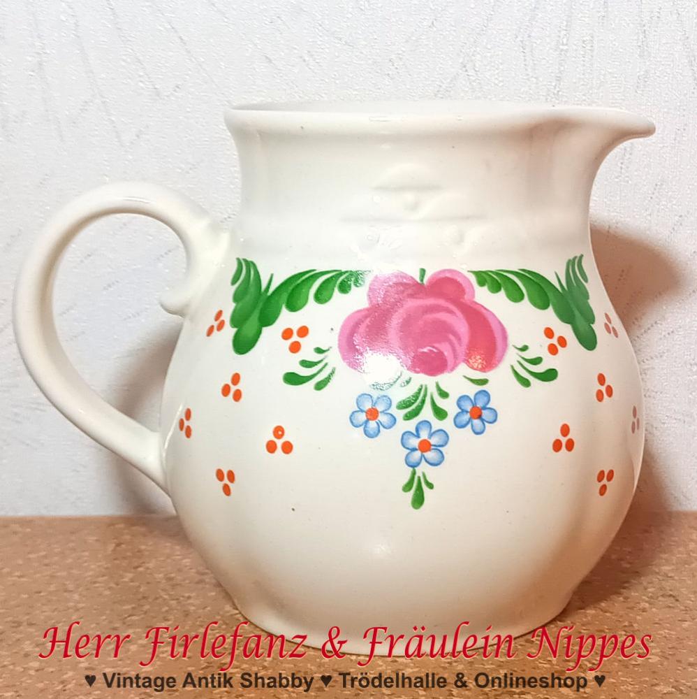 Vintage DDR Kanne mit Blumen Dekor (0,85L)