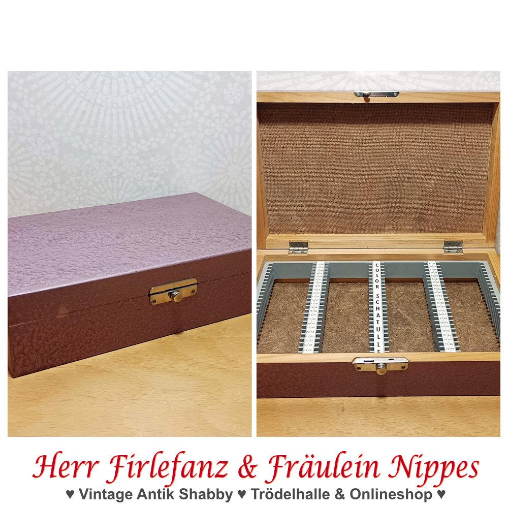 Vintage Dia Kisten aus Holz